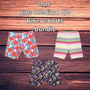 3pc girls medium 7/8 stretchy biker shorts bundle